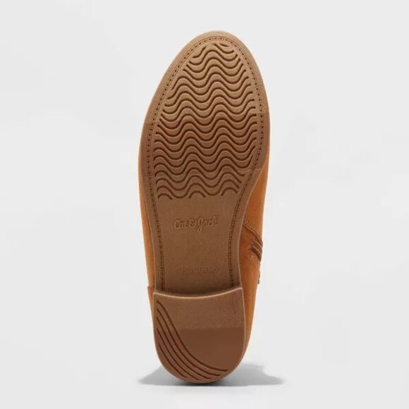 Girls' Opal Side Zipper Closure Booties Brown Almond toe Cat & Jack Size 1 - Picture 3 of 4